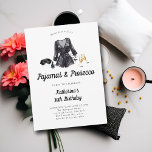 Invitación Pajamas Prosecco Fiesta PJ Sassy Bold 30 cumpleaño<br><div class="desc">Celebremos un cumpleaños con un fiesta elegante,  elegante y elegante de pijama y nuestra elegante invitación para mujeres con ilustraciones acuarelas de una bata negra por noche,  una máscara para dormir,  una botella de esmalte de uñas y dos flautas de champán,  titulada "Pajamas & Prosecco".</div>