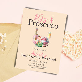 Invitación Pajamas Prosecco Spa Bachelorette Party Itinerario
