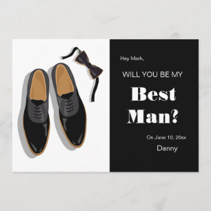 Invitación Pajarita y Zapatos de Vestir Solicitud de Padrino