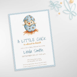 Invitación Pajarito Azul Cascarón Baby Shower