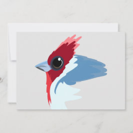 Invitación Pájaro cardenal de la cresta roja