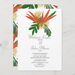 Invitación Pájaro de agua paradisíaca Boda de tinta tropical