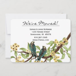 Invitación Pájaro de Amor Vintage Tu Foto en la Parte Posteri