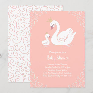 Invitación Pájaro de Baby Shower canino con melocotón temátic