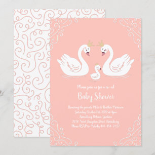 Invitación Pájaro de Baby Shower con beca de la Corona