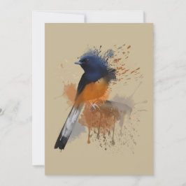 Invitación Pájaro de Shama blanco rumado