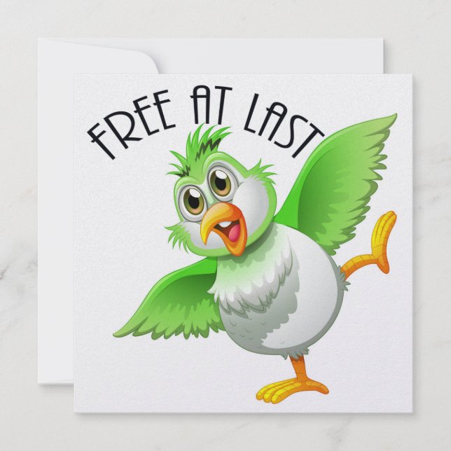 Invitación Pájaro de tiempo fiesta - Gratuito Por Última Invi (Anverso)