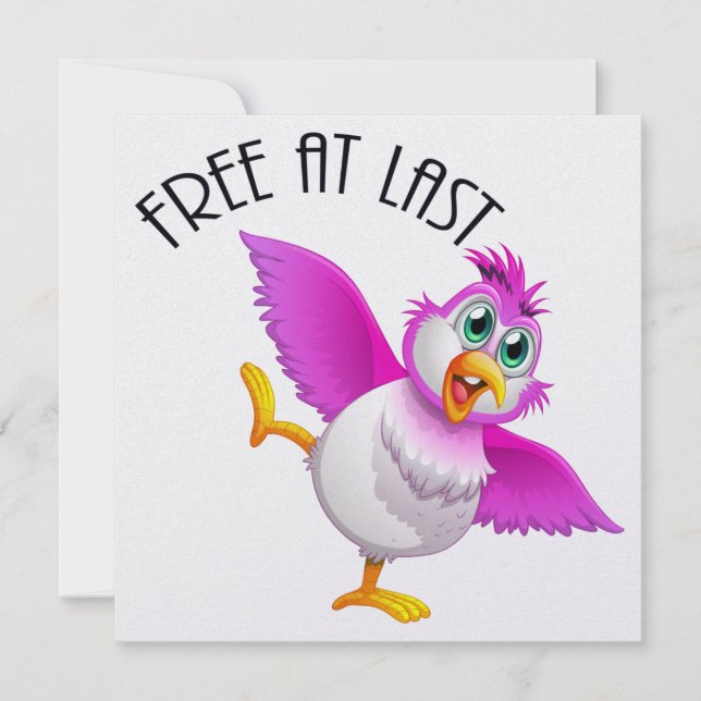 Invitación Pájaro de tiempo fiesta - Gratuito Por Última Invi (Anverso)