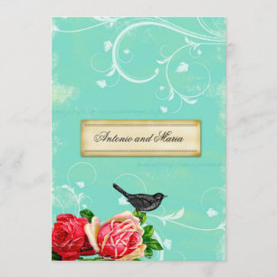 Invitación Pájaro del vintage de la CROMATOGRAFÍA GASEOSA y