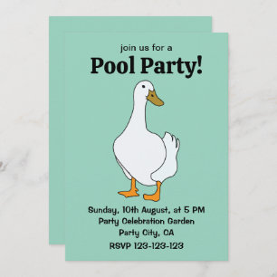 Invitación Pájaro Pájaro Blanco Pato