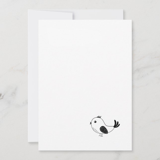 Invitación Pájaro pequeño individual (Anverso)
