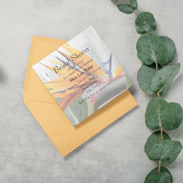 Invitación Pájaro tropical de la ducha paralela floral