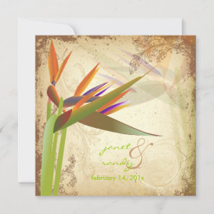 INVITACIÓN PÁJARO VINTAGE DE PARAÍSO