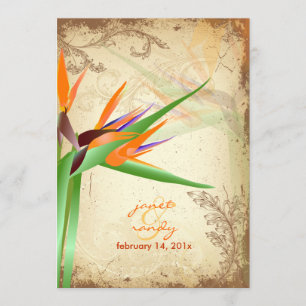 INVITACIÓN PÁJARO VINTAGE DE PARAÍSO