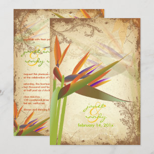 INVITACIÓN PÁJARO VINTAGE DE PARAÍSO