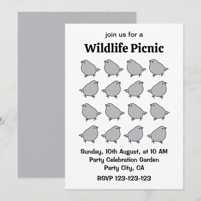 Invitación Pájaros (Anverso / Reverso)
