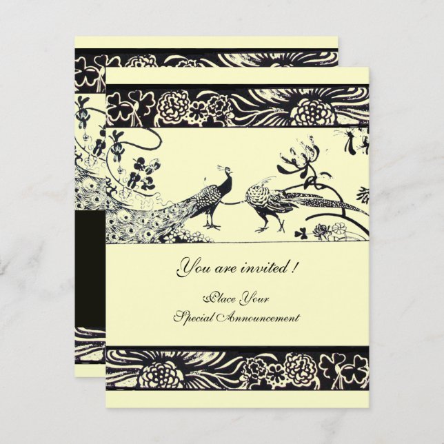 Invitación PÁJAROS DE AMOR DE BODA, papel metálico plateado n (Anverso / Reverso)