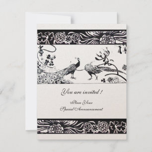 Invitación PÁJAROS DE AMOR DE BODAS , papel metálico champán 