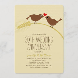 Invitación Pájaros de Amor de Campo Adorables 30º Aniversario