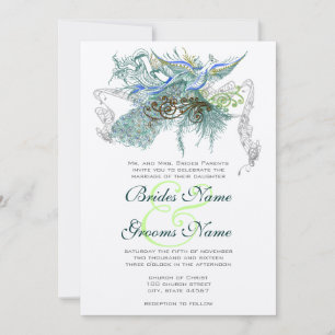 Invitación Pájaros de amor de Peacock Vintage