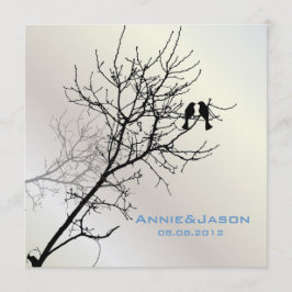 Invitación pájaros de amor modernos boda rústica de campo