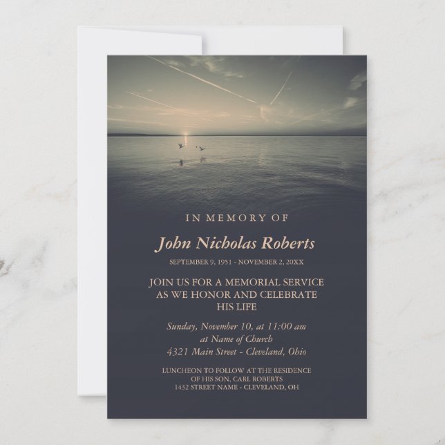 Invitación Pájaros de la ceremonia conmemorativa del carbón (Anverso)