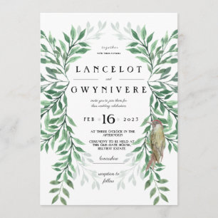Invitación Pájaros de madera de bosque rústico invitar