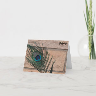 Invitación Pájaros de pavo real y bodas de ladrillos RSVP