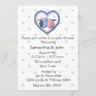 Invitación Pájaros del amor de la ducha de los pares