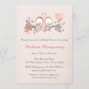Invitación Pájaros dulces, ducha nupcial