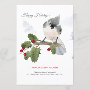 Invitación Pájaros En Berry Branch Holiday Mudándose Announ