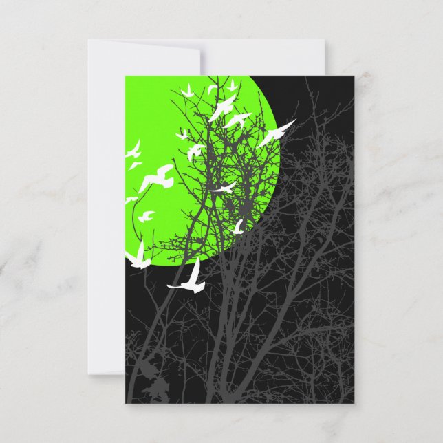 Invitación pájaros en pantalla de sombra (Anverso)