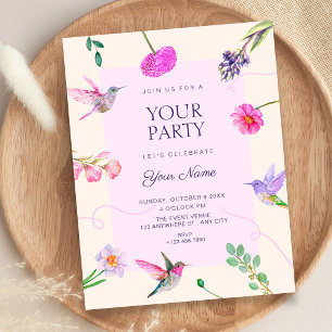 Invitación Pájaros florales