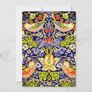 Invitación Pájaros ladrones de fresas William Morris