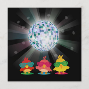 Invitación Pájaros lindos con las sombras que bailan y que