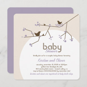 Invitación Pájaros nidificadores Parejas de árbol familiares 