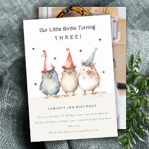 Invitación Pájaros Pequeños Lindos Cumpleaños de Niños de Cua
