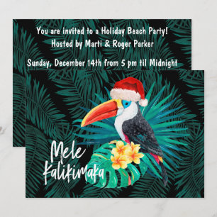 Invitación Pájaros Tropicales de la Jungla Mele Kalikimaka
