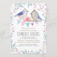 Pájaros y flores rosadas Ducha de novias en Woodla