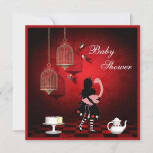 Invitación Pájaros y jaulas Baby Shower de Alicia y del