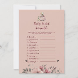 Invitación Palabra de bebé de pato corto | Juego Baby Shower