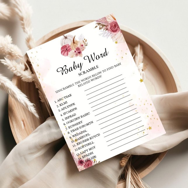 Invitación Palabra de calabaza de otoño Bebé chispa ducha tar (Subido por el creador)