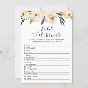 Invitación Palabra de novia floral juego de ducha de novia