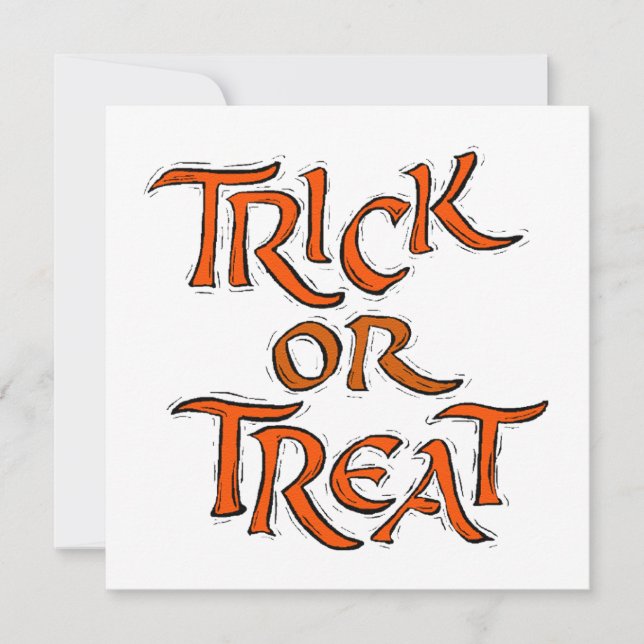 Invitación Palabras de Halloween Trick o Treat (Anverso)