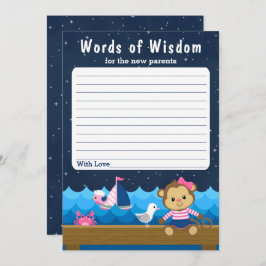 Invitación Palabras de sabiduría del mono Chica náutico