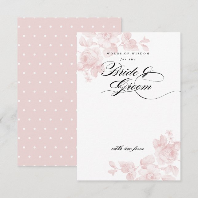Invitación Palabras de sabiduría para la novia | Ducha de nov (Anverso / Reverso)