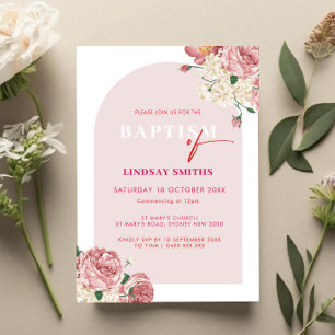 Invitación Palabras florales y bautismo de Rosas