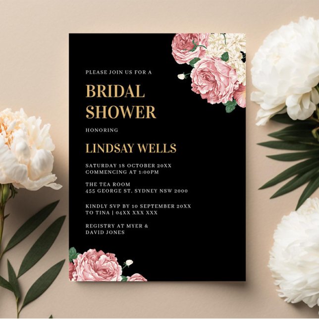 Invitación Palabras florales y Rosas en la ducha de novias ne (Subido por el creador)