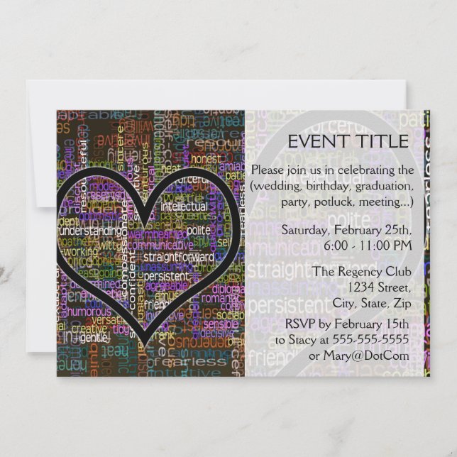 Invitación Palabras positivas (Anverso)