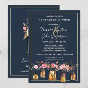 Invitación Palabras rusas elegantes iluminan el coral de la M